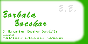 borbala bocskor business card